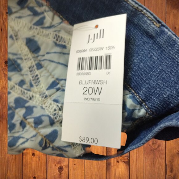 J. Jill Women's Plus Size 20W Denim Blue Smooth Fit Pencil Skirt Stretch  New - Picture 5 of 6